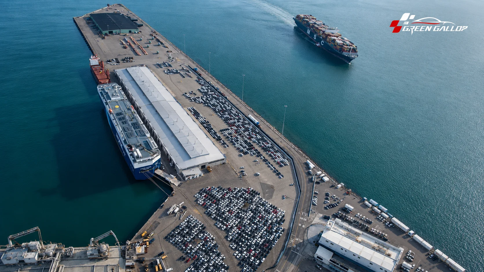 Vehicle export port and sea route